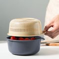 thumbnail image 4 of Double-Layer Sink Strainer Basket - Plastic Fruit/Vegetable Washing Organizer with Drain Holes for Kitchen Use, 4 of 7