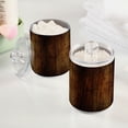 thumbnail image 2 of Yayeee 4 Pack Qtip Holder Bathroom Cotton Swab Canister with Lid Clear Dispenser Set, Wood Grain, 2 of 6