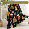 thumbnail image 2 of Festive Christmas Throw Blanket- Ultra Soft, Fleece, Lightweight,Gingerbread Cookies, Candy Canes, Stocking Blankets,for Couch Room Bedroom,Rustic Holiday Decor,Gifts for Kids Adult 60x80in, 2 of 6