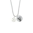thumbnail image 2 of Delight Jewelry Silvertone Te Amo Disc Silvertone Script Initial Disc - Y - Charm Necklace, 20"+3", 2 of 4