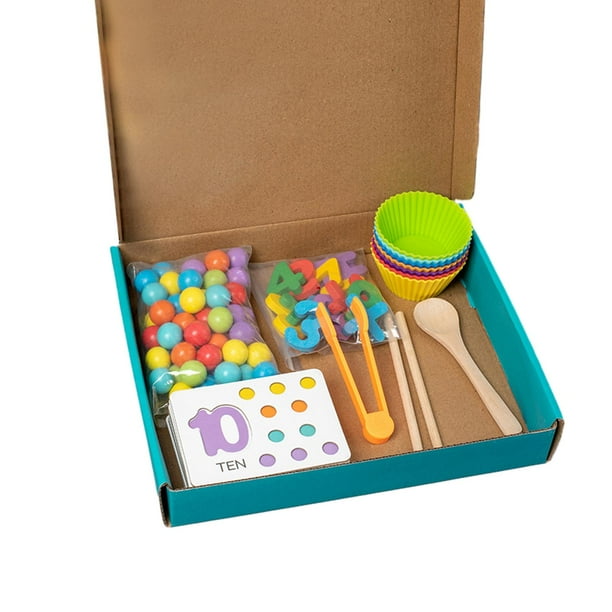 Jeu de perles à pince AKOZON - Reconnaissance des couleurs - Interaction parent-enfant - Puzzle Jeu de perles à pince AKOZON - Reconnaissance des couleurs - Interaction parent-enfant - Puzzle