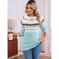 thumbnail image 5 of Women'S Casual Vintage Sweater Raglan Sleeve Crew Neck Knit Pullover Comfortable Warm Autumn Top  Blue L, 5 of 8