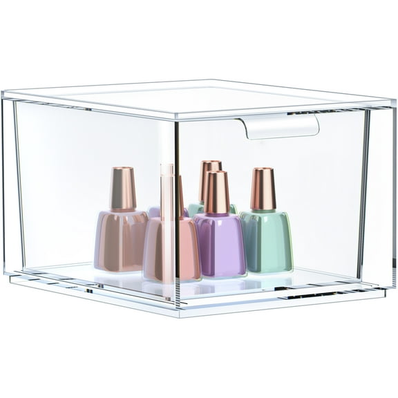 Sorbus Clear Acrylic Makeup Organizer – Stackable Plastic Drawer Storage Bins for Cosmetics, Vanity, Bathroom, or Desk Organization