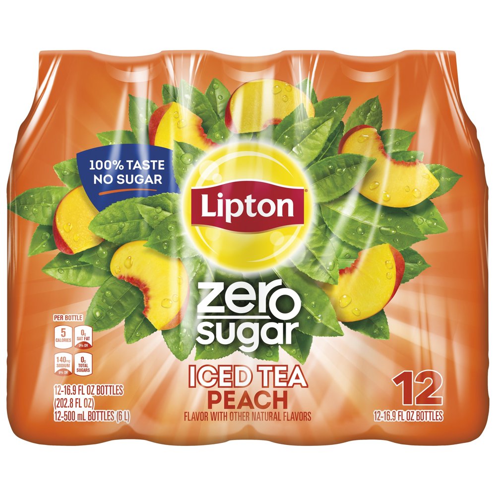 (12 Bottles) Lipton Diet Peach Iced Tea, 16.9 fl oz
