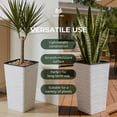 thumbnail image 4 of Worth 2 Pack 22" Tall Plastic Square Tapered Planter with Inside Pots, White, 4 of 10