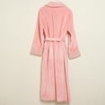 thumbnail image 5 of Homegro Women's Flannel Bath Robe Long Spa Bathrobe Fleece Plush Winter Warm Full Length Pockets Belted Pink X-Large, 5 of 5