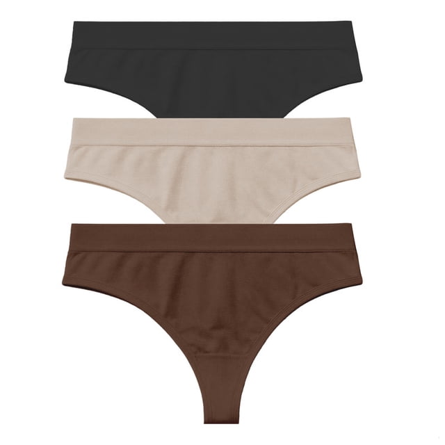 Tanga Secret Treasures para Mujer, Seamless, Multicolor Talla M 3 Piezas