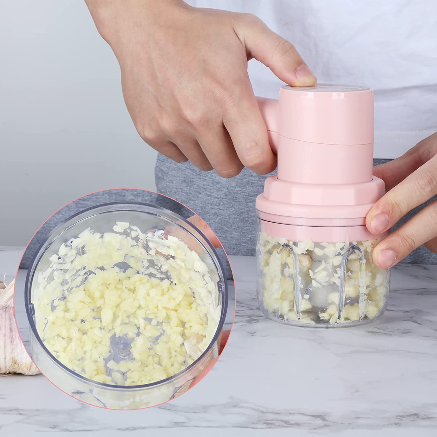 LNGOOR 3 in 1 3-Speed Electric Hand Mixer Wireless Food Chopper