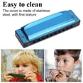 thumbnail image 2 of Harmonica 10 trous 20 tons clé de do Blues orgue à bouche instrument de musique pour débutant (bleu), 2 of 4