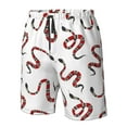 thumbnail image 2 of Yiaed Red Snake Print Men's Swim Trunks with Lining Quick Dry Sports Shorts Beach Shorts Boardshorts-Small, 2 of 5