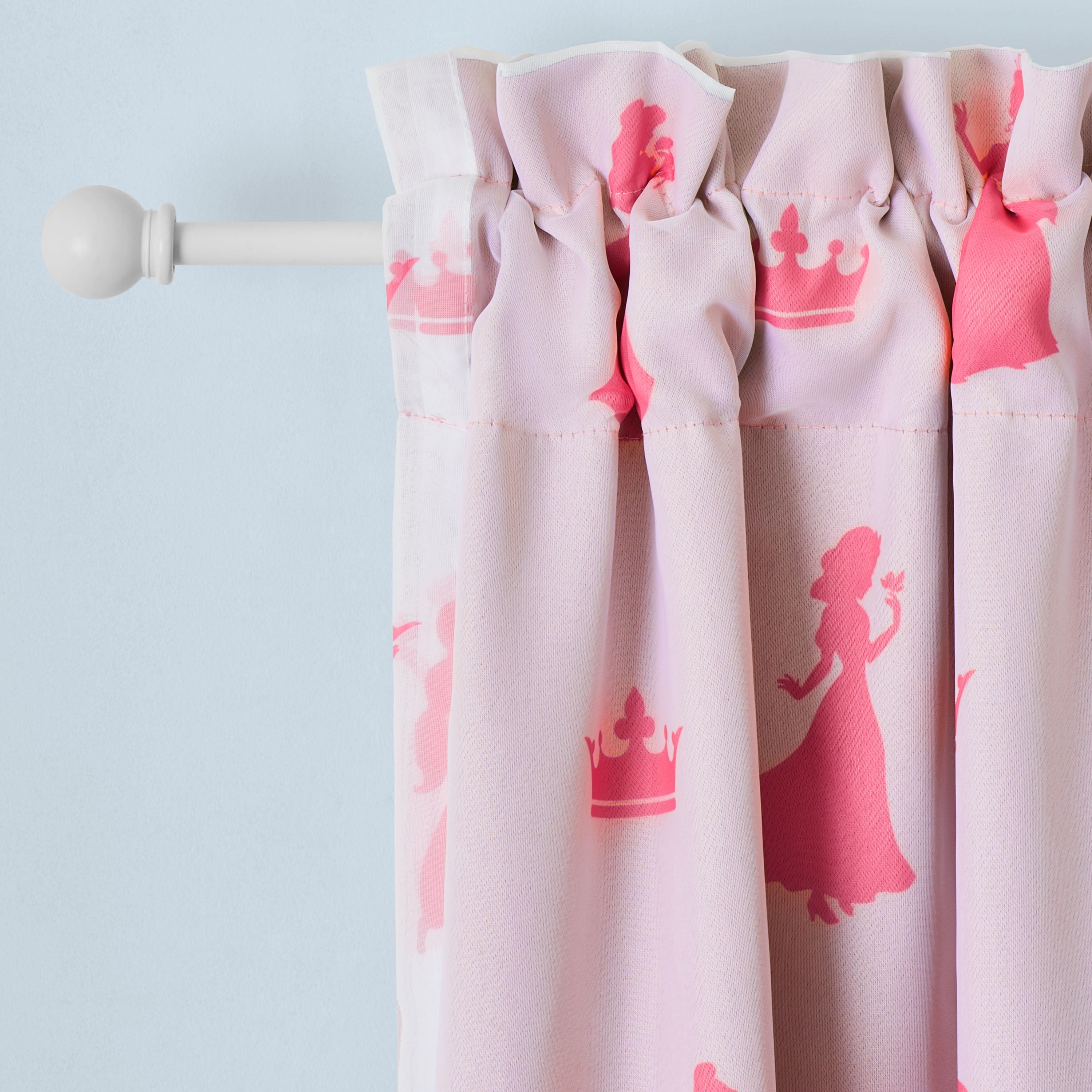Princess Sheer and Blackout Kids Drape, 38" x 63", Pink and White, Disney