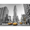 thumbnail image 2 of Frank, Assaf 32x25 Gold Ornate Wood Framed with Double Matting Museum Art Print Titled - Yellow Taxis- Flatiron Building-Manhattan-New York, 2 of 4