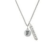 thumbnail image 2 of Delight Jewelry Silvertone Capital Letter - F - Pebble Disc - Silvertone Forever Bar Charm Necklace, 23", 2 of 4
