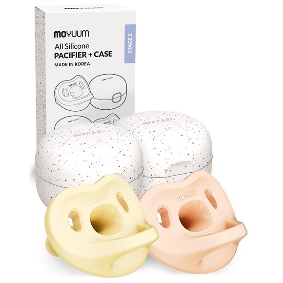 Chupete MOYUUM de silicona para macarrones, sin bisfenol A, de 3 a 6 meses, paquete de 2