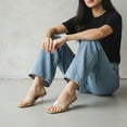 thumbnail image 6 of Cushionaire Doral Clear Kitten Heels for Women, Slip-On Open Toe Dress Sandals with Cushioned Footbed, 6 of 30