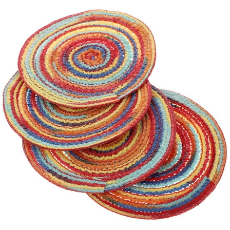 LOLIPPYY Set of 4 Red Lovely Placemats, Handwoven Mats for Home Dining Table Use