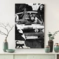thumbnail image 3 of Canvas Print Wall Art Black & White Monkey in Car Collage Graffiti & Street Art Pop Culture Digital Art Modern Art Decorative Expressive Fun Urban for Living Room,Bedroom,Office - 12"x18", 3 of 5