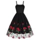 thumbnail image 4 of Vestido de Cóctel de Verano, Camisola Gasa Vestido sin Mangas con Bordado Rosa, Estilo de Fiesta de Cóctel de las Mujeres, 4 of 8