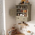 thumbnail image 4 of NEGYLIM Wall-Mounted Bathroom Cabinet with Barn Doors, Adjustable Shelf, 2 Drawers, Rustic Modern Style Storage Organizer for Toilet, Bathroom, Laundry Room, Black, 4 of 11