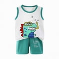 thumbnail image 3 of Kaprioy Toddler Baby Boy Outfits Shorts Sleeve Summer Beach T Shirts + Shorts Clothing Set Boys Outfits, 3 of 4
