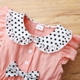 thumbnail image 4 of Baby Girl Clothes Baby Girl Dress Ruffle Sleeve Polka Dots Collar Dress Baby Girl Summer Dress Cute Bowknot Pink Dress 18-24 Months, 4 of 7