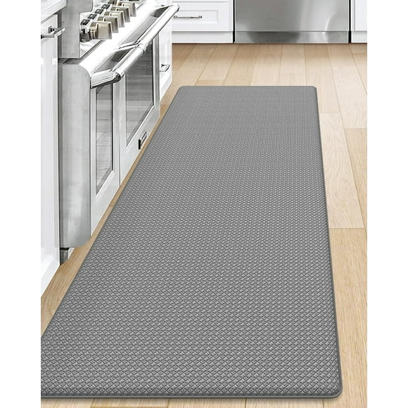SHIQI-Kitchen Rug Anti Fatigue Mats for Floor, 24x59 Non Skid Cushioned Comfort Standing Desk Waterproof Runner, Grey