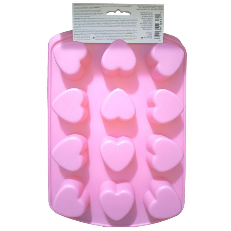 Wilton Pink Silicone 12 Compartment Heart Baking and Candy Mold