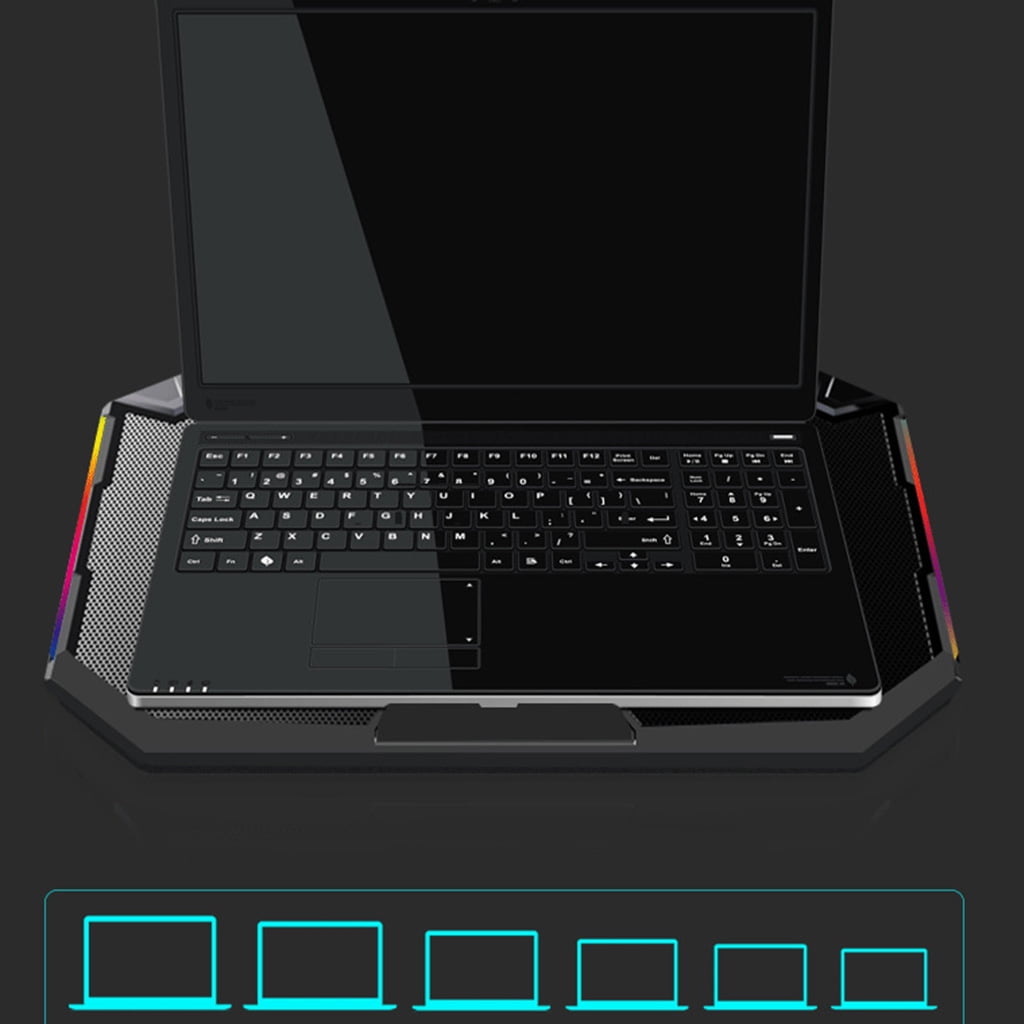 Notebook Radiator Cooling Bracket Riser RGB Light 2x USB Laptop Cooling Holder
