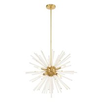 Mid Century Modern Eight Light Chandelier-Satin Brass Finish Bailey Street Home 218-Bel-3110554