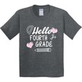 thumbnail image 3 of Inktastic Hello 4th Grade with Hearts and School Supplies Youth T-Shirt, 3 of 5