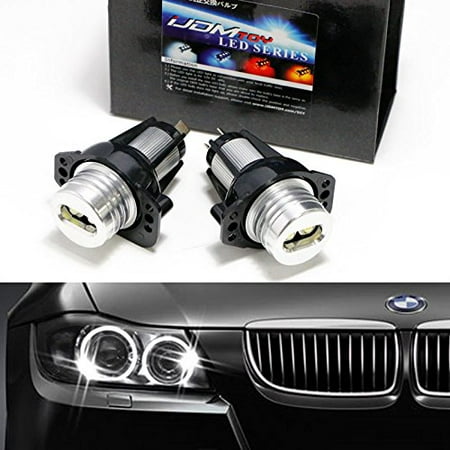 iJDMTOY 7000K Xenon White 6W High Power LED Angel Eyes for BMW E90 E91 325i 330i Pre-LCI (Before Facelift) w/ Free iJDMTOY Graphics Lanyard Keychain