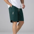 thumbnail image 2 of USNSM (M-5XL) Big and Tall Men's Solid Color Pocket Elastic Waist Straight Short Quick Dry Board Shorts Beach Shorts Green L, 2 of 5