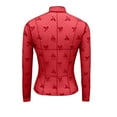 thumbnail image 4 of Lace Mesh Sheer Long Sleeve Tops for Women See Through Floral Embroidery Fishnet Fitted Tight T Shirts Blouses Red L, 4 of 4