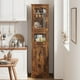 thumbnail image 1 of Yeshouse Despensa, armario alto para baño con puertas de cristal y estante ajustable, armario independiente, armarios altos para ropa blanca para cocina, sala de estar y lavadero, 1 of 8