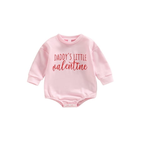 

Valentine s Day Toddler Infant Baby Boys Girls Short Jumpsuit Cartoon Love Heart Long Sleeve Round Neck Casual One Piece Romper