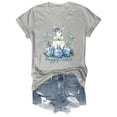 thumbnail image 2 of Loose Fit T-Shirts Womens Fashion Workout T Shirts Athletic Plus Size Tops Summer Trendy Clothes 2025 Short Sleeve Spring Tee,Gray Easter Women T Shirt S, 2 of 8