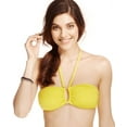thumbnail image 3 of Bar III LEMON/YELLOW U-Bar Halter Bikini Swim Top, US Medium, 3 of 4