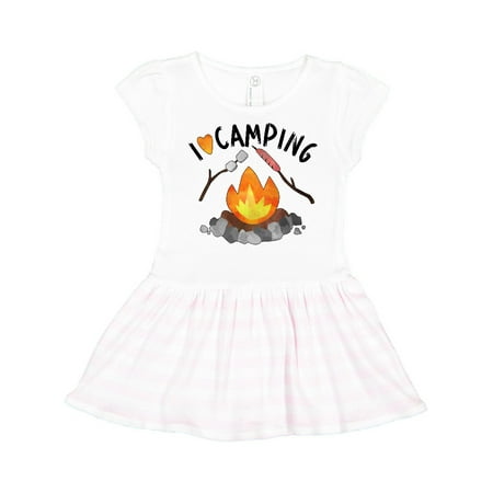

Inktastic I Love Camping- Campfire Hot Dog Marshmallows Gift Toddler Girl Dress