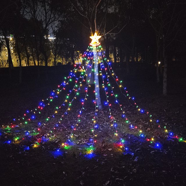 Decoraciones navideñas para exteriores Luces en cascada 350 LED 8 modos Tr