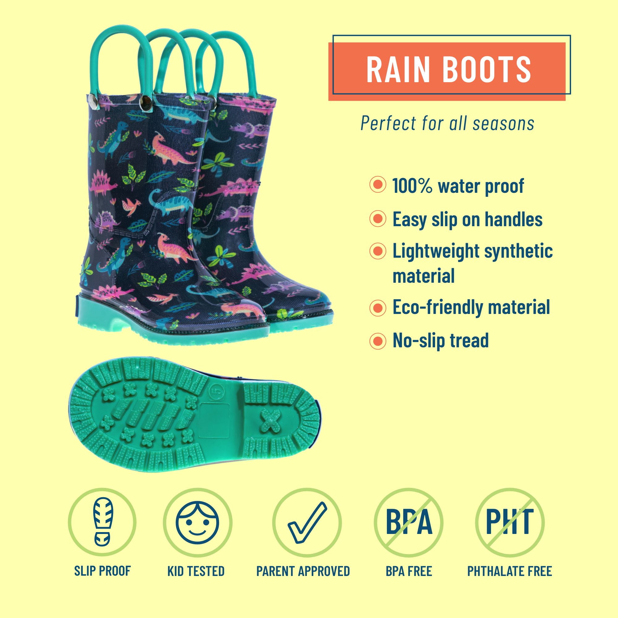 Dino Pals  Rain Boots, size 5