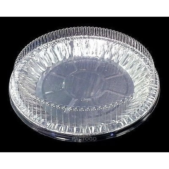 Durable Packaging Handi-Foil 9" Aluminum Pie Plate Pan Baking Tin 1" Deep w/Clear Dome Lid (pack of 50)