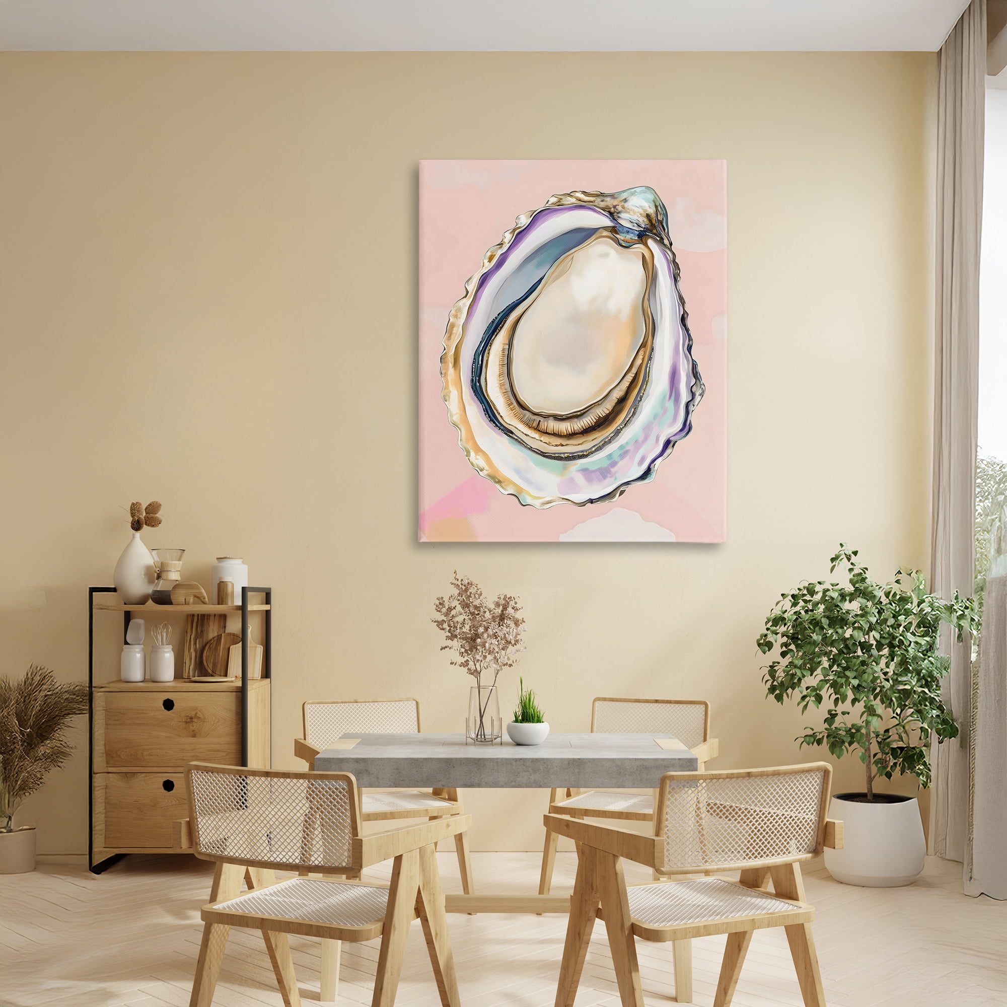 Stupell Industries Pink Oyster Shell Elegance Canvas Wall Art, design by The Prints Vibe