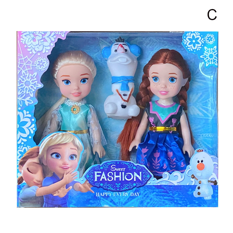Gift for Girls 2PCS 7" Playset Frozen Princess Elsa&Anna Doll Figures Birthday 