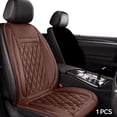 thumbnail image 1 of Universal 12V-24V Heated Car Seat Cushion, Winter Warmer Pad with 3-Level Temperature Control, High Resilience Sponge, Non-Slip Base, 19x43 Inch Flannel Auto Interior Heater, Black, 1 of 8