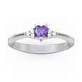 thumbnail image 2 of Birthstone Heart Ring with Shoulder Accents - Amethyst (February), 2 of 3