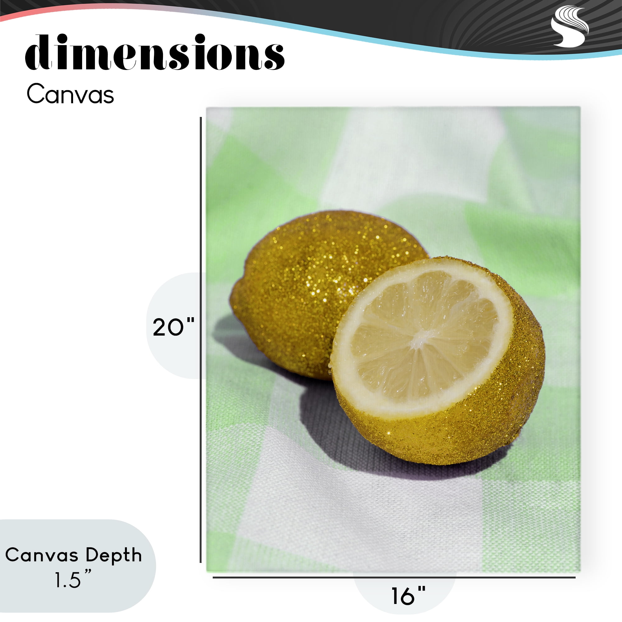 Stupell Industries Glimmer Lemon on Green Canvas Wall Art, design by LISH Creative