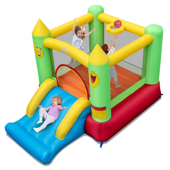 Casa hinchable BOUNTECH para niños de 3 a 10 años con tobogán y aro