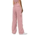 thumbnail image 5 of Owordtank Women's Wide Leg Cargo Pants Streetwear Low Waisted Baggy Pants with Multi Pockets, 5 of 8
