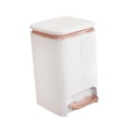 thumbnail image 3 of Papelera de baño, papelera, pedal y tapa tipo prensa. Blanco 12l, 3 of 9