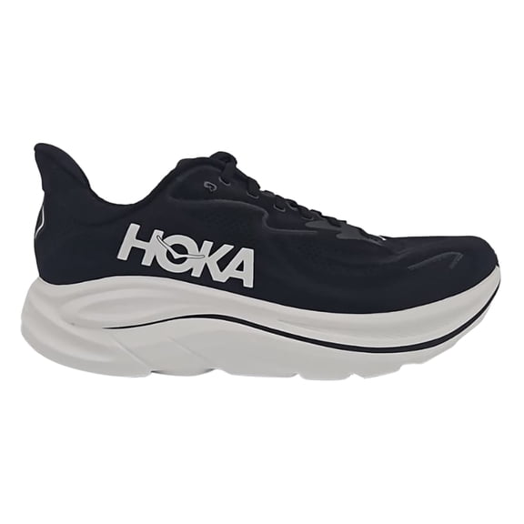 Hoka Clifton 10 Running Sneaker in Black/White | Men - 12.5